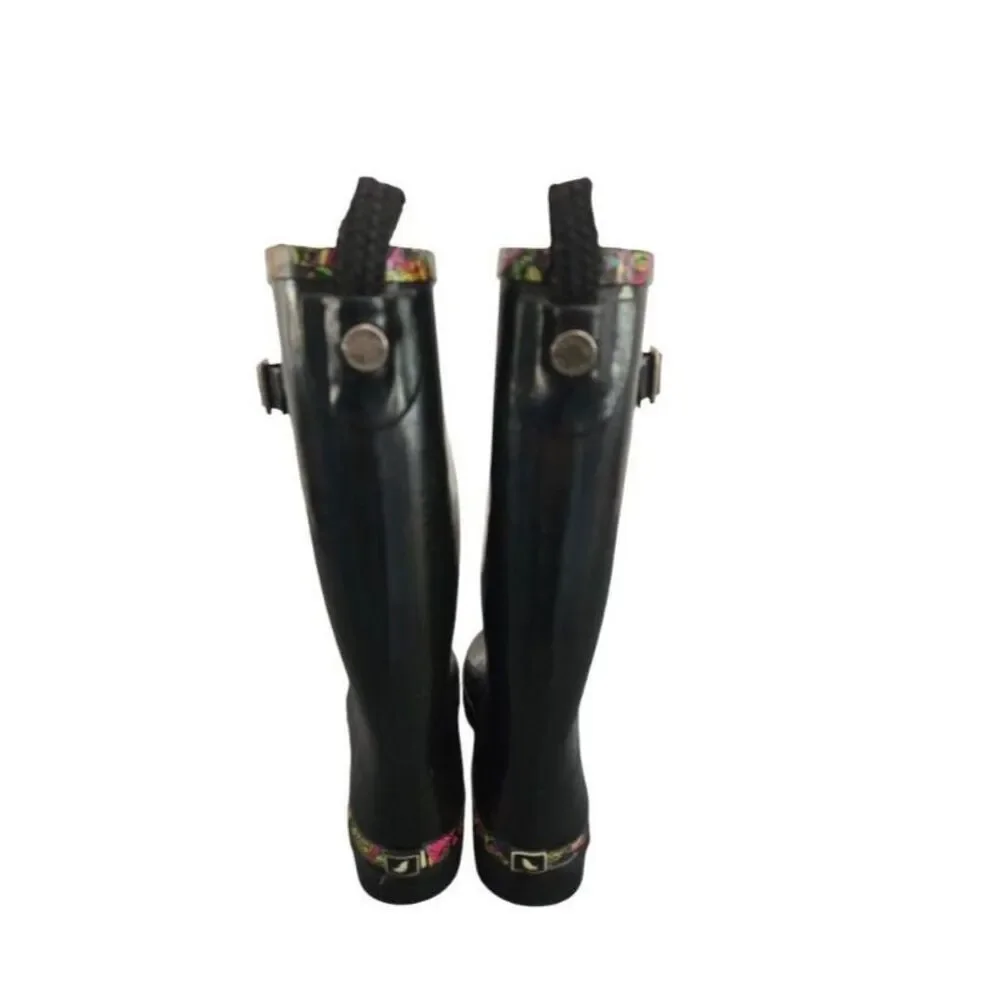 Sak Roots Knee High Rainboots Women 9 Black Slip-On Fall Winter